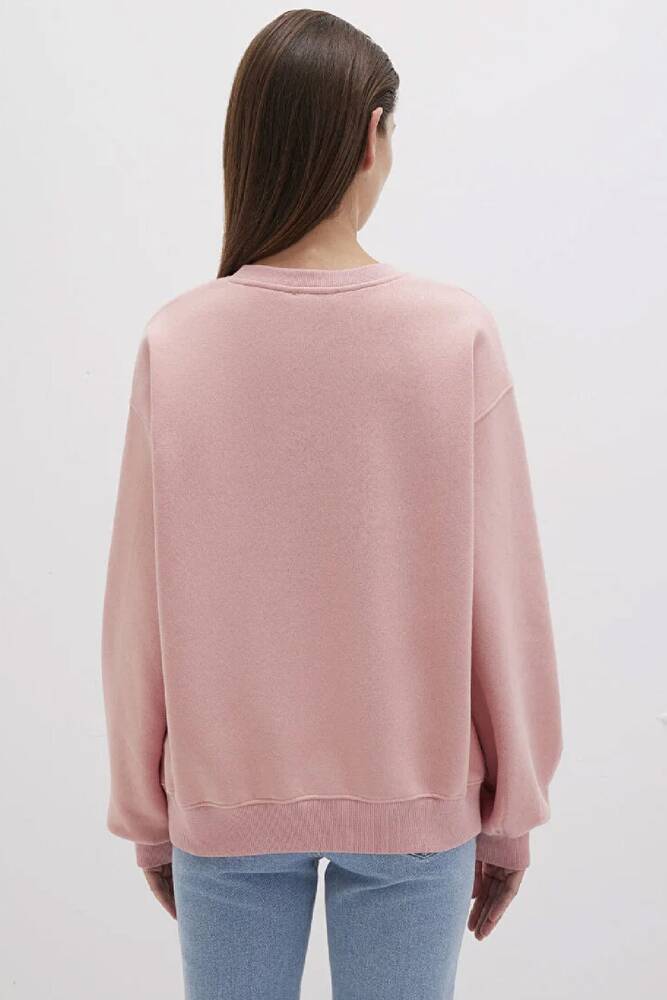 Kadın Bisiklet Yaka Sweat 1610198-91003 Pembe 
