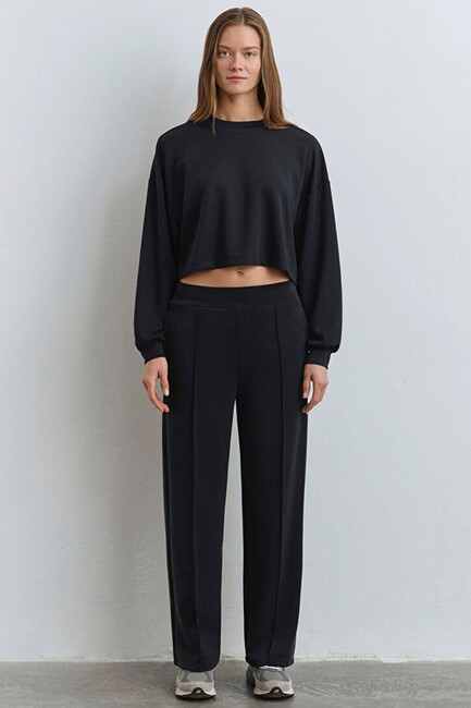 Kadın Bisiklet Yaka Sweat 1S10061-900 Siyah (2)