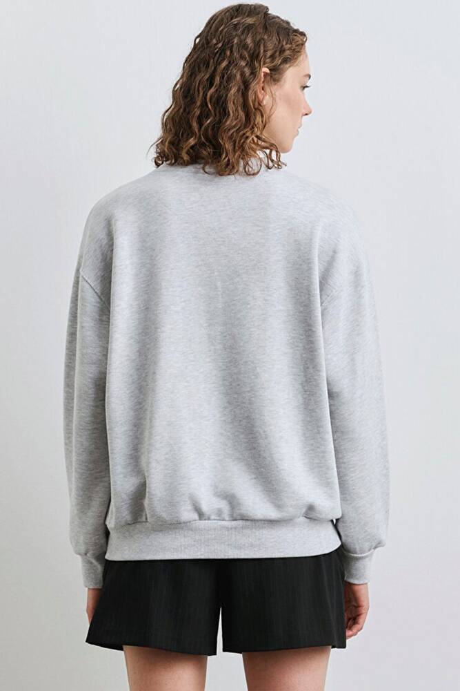 Kadın Bisiklet Yaka Sweat 1S10361-87033 Gri 