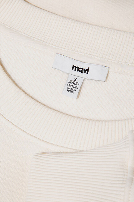 Kadın Bisiklet Yaka Sweat 1S10387-70049 Ekru - Thumbnail