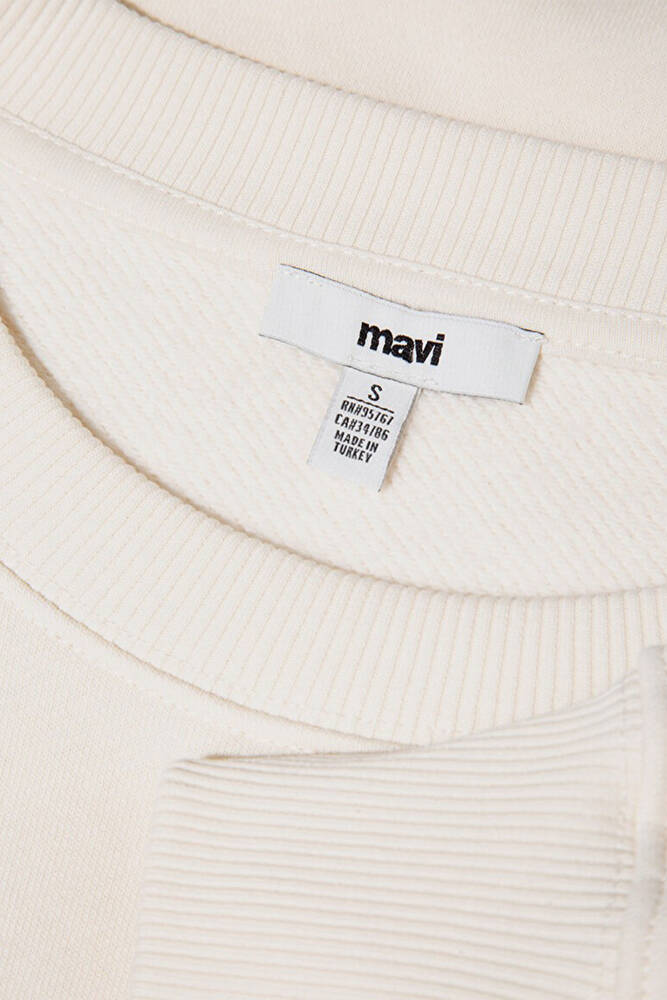 Kadın Bisiklet Yaka Sweat 1S10387-70049 Ekru 