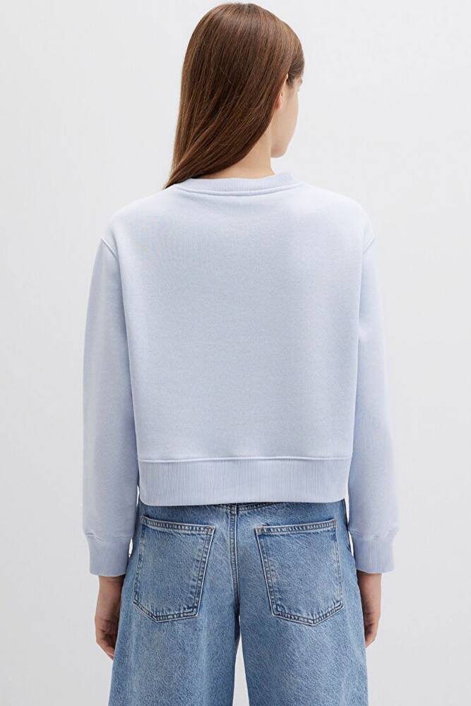 Kadın Bisiklet Yaka Sweat 1S10387-89201 Mavi 