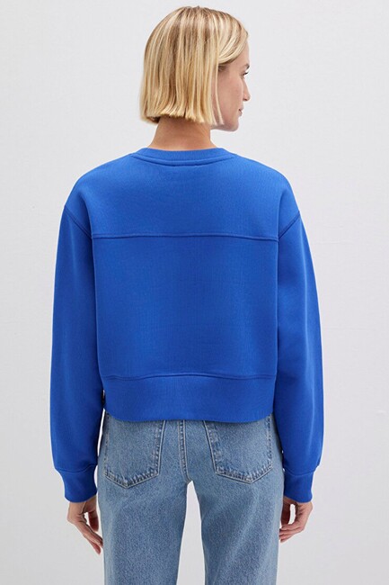 Kadın Bisiklet Yaka Sweat 1S10389-70576 Mavi - Thumbnail