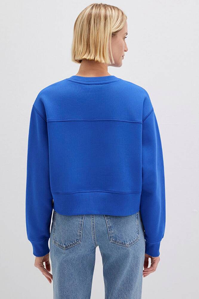 Kadın Bisiklet Yaka Sweat 1S10389-70576 Mavi 