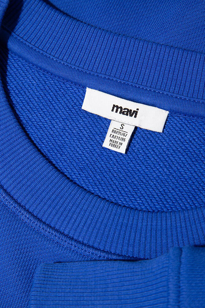 Kadın Bisiklet Yaka Sweat 1S10389-70576 Mavi 