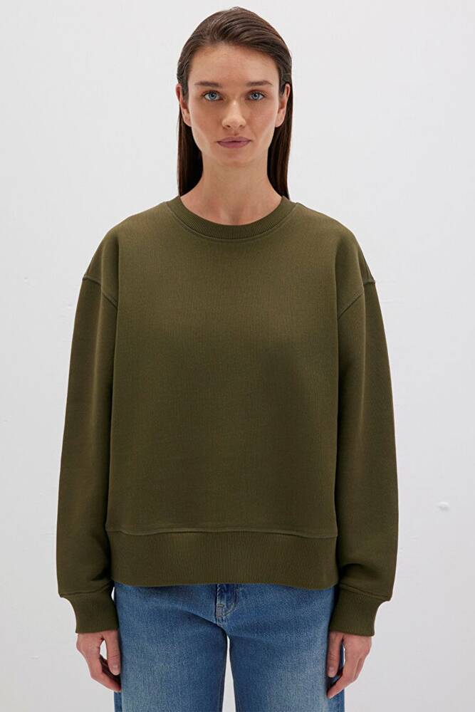 Kadın Bisiklet Yaka Sweat 1S10390-71589 Haki 