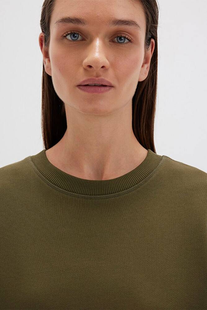 Kadın Bisiklet Yaka Sweat 1S10390-71589 Haki 