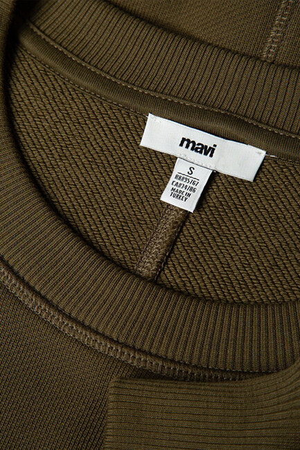 Kadın Bisiklet Yaka Sweat 1S10390-71589 Haki - Thumbnail