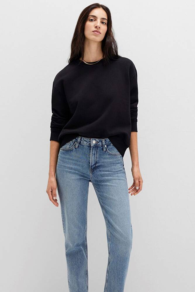 Kadın Bisiklet Yaka Sweat 1S10390-900 Siyah 