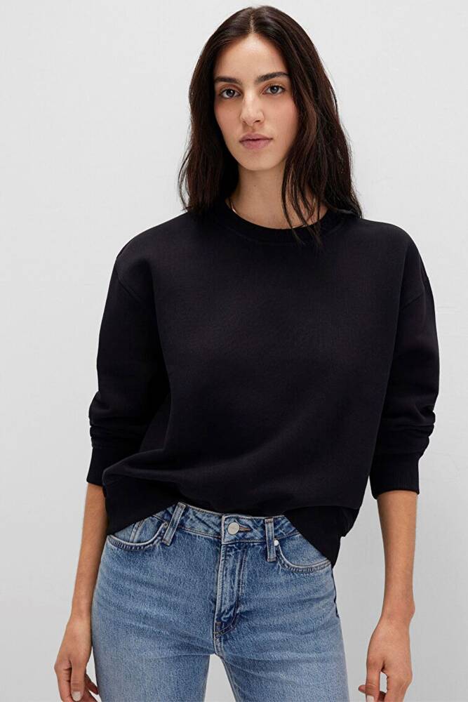 Kadın Bisiklet Yaka Sweat 1S10390-900 Siyah 