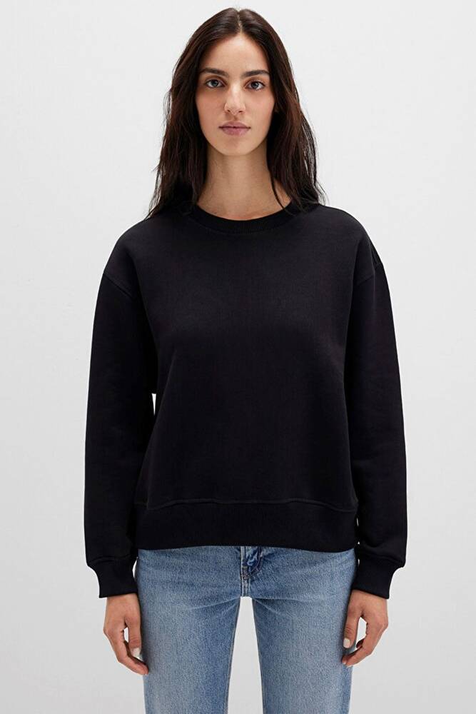 Kadın Bisiklet Yaka Sweat 1S10390-900 Siyah 