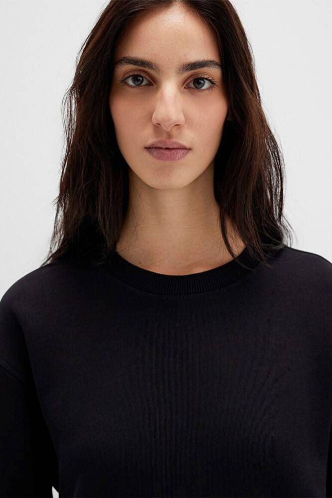 Kadın Bisiklet Yaka Sweat 1S10390-900 Siyah 