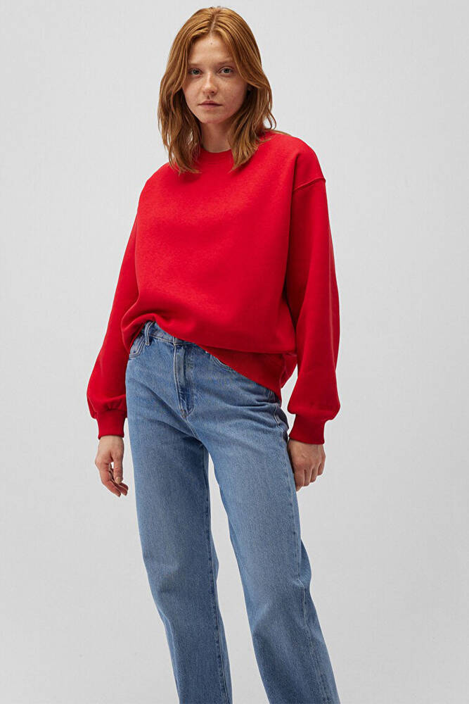 Kadın Bisiklet Yaka Kazak 1610198-80791 Kırmızı 