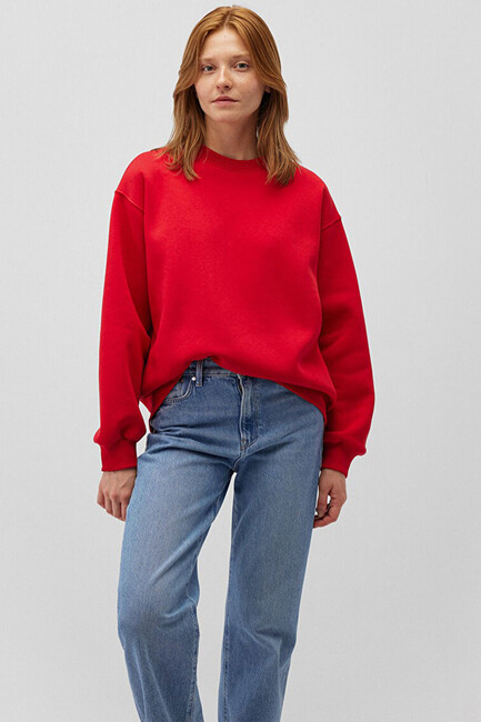 Kadın Bisiklet Yaka Kazak 1610198-80791 Kırmızı (2)