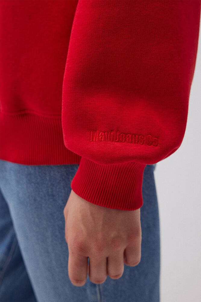 Kadın Bisiklet Yaka Kazak 1610198-80791 Kırmızı 