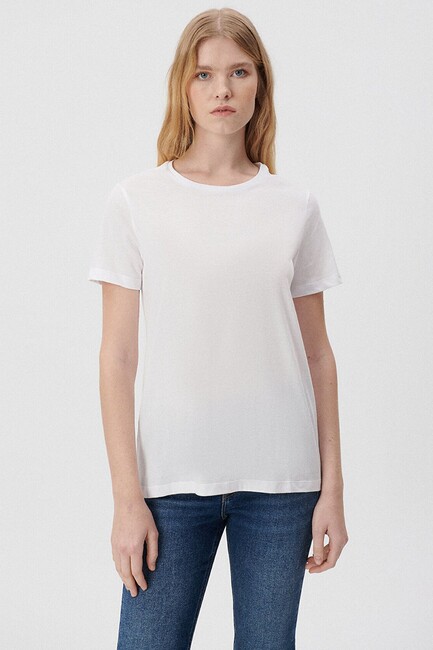 Kadın Bisiklet Yaka Tişört 1611648-620 Beyaz (3)