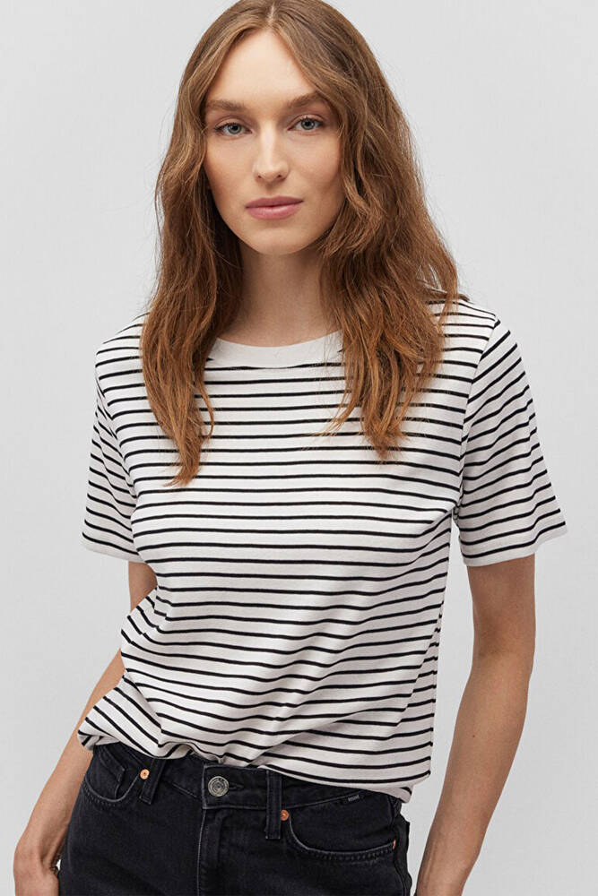 Kadın Bisiklet Yaka Tişört 1611653-85143 Siyah 