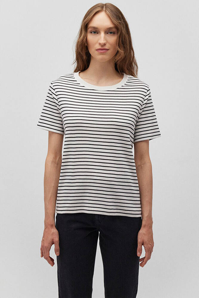 Kadın Bisiklet Yaka Tişört 1611653-85143 Siyah 