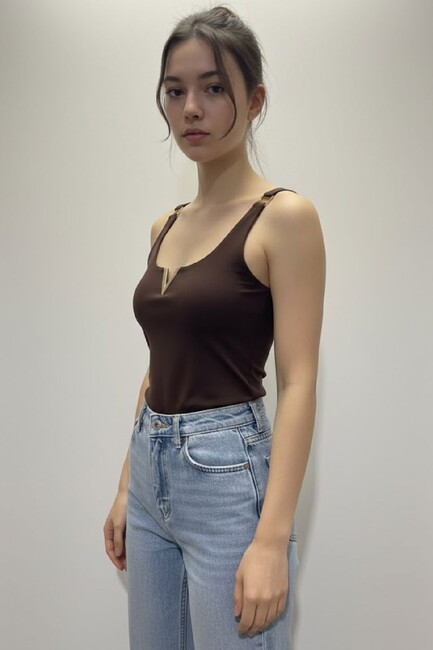 Kadın Bluz 1903027 Kahve (2)