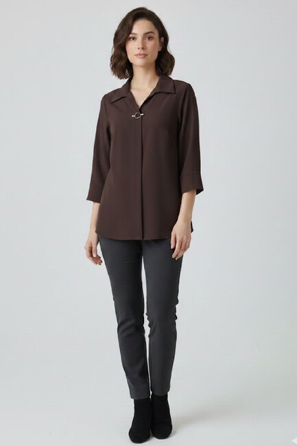 Kadın Bluz 19081285 Kahve (1)