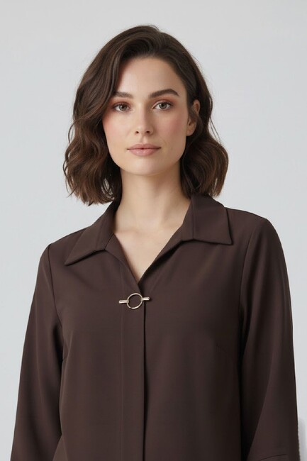 Kadın Bluz 19081285 Kahve (2)