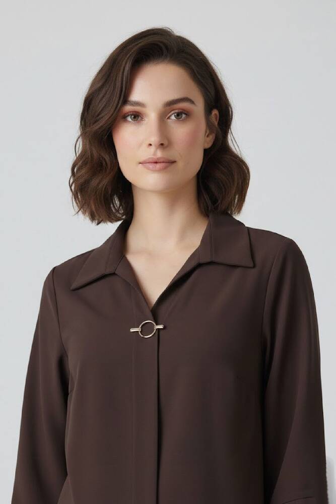 Kadın Bluz 19081285 Kahve 