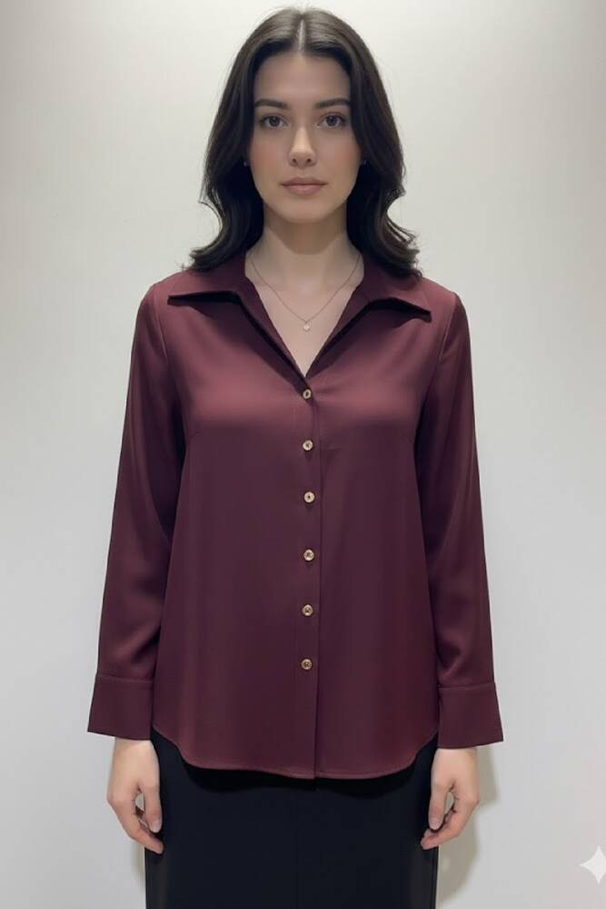 Kadın Bluz 19081834 Bordo 