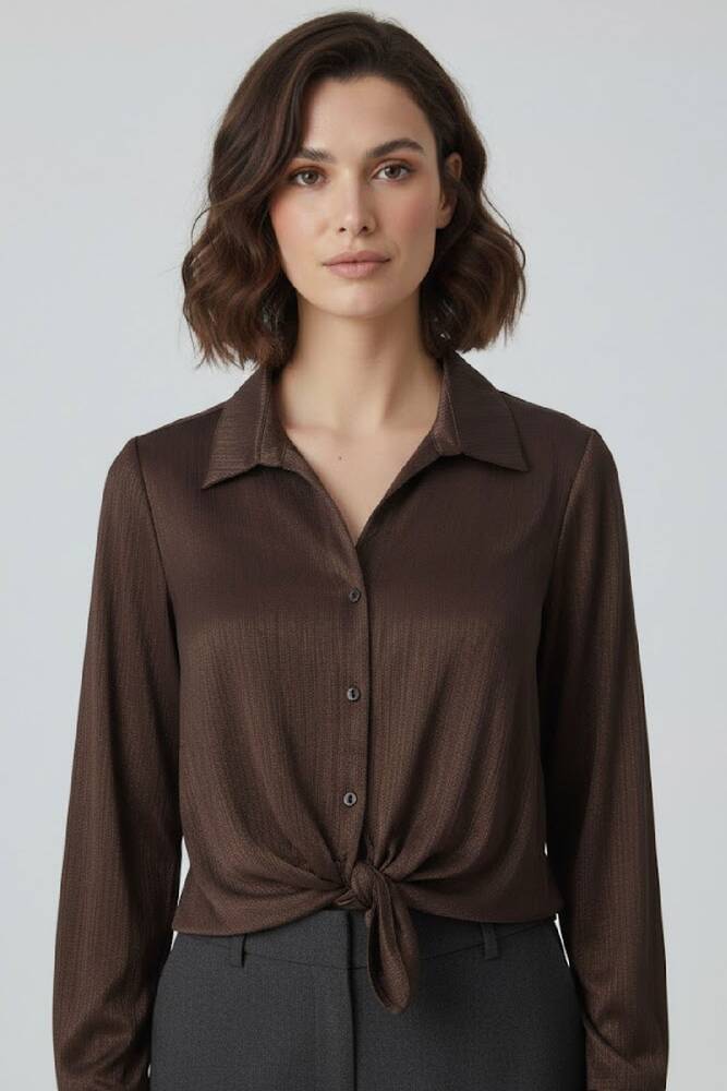 Kadın Bluz 19082054 Kahve 