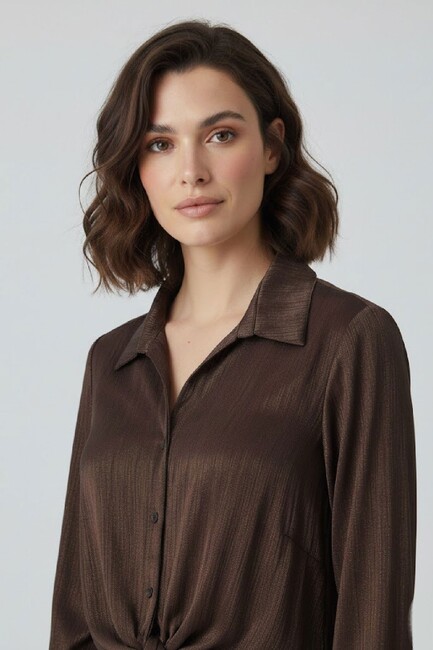 Kadın Bluz 19082054 Kahve (2)