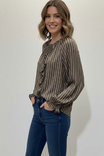 Kadın Bluz 19082272 Kahve (3)