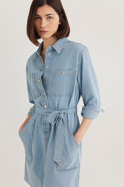 Kadın Bridget Gold Jean Elbise 1310541-87816 Mavi (1)