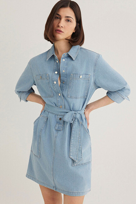 Kadın Bridget Gold Jean Elbise 1310541-87816 Mavi (2)