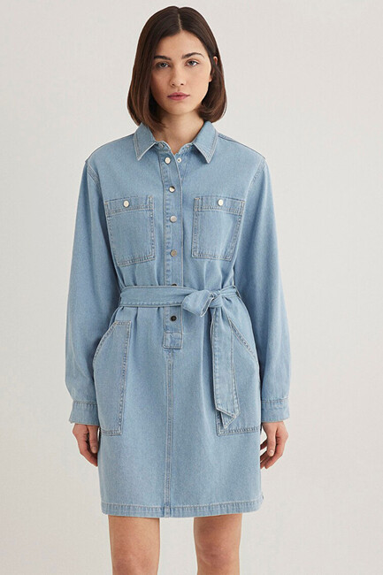 Kadın Bridget Gold Jean Elbise 1310541-87816 Mavi - Thumbnail