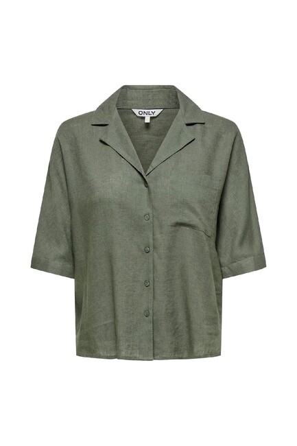Kadın Bruxelles Linen Gömlek 15314215 Haki (1)