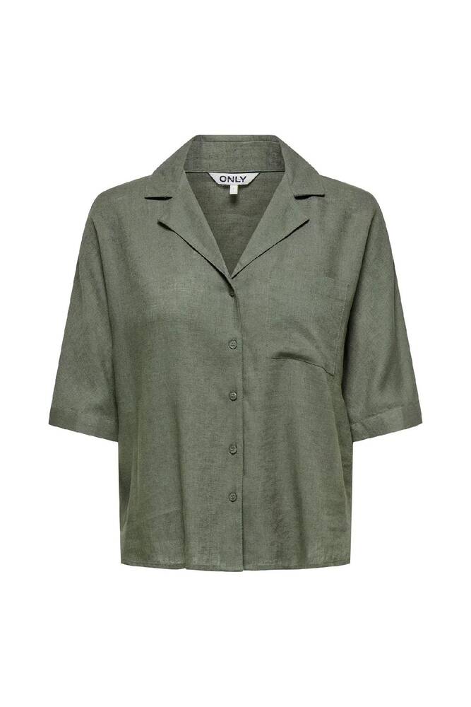 Kadın Bruxelles Linen Gömlek 15314215 Haki 