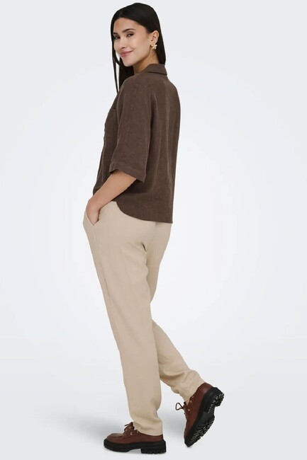 Kadın Bruxelles Linen Gömlek 15314215 Kahve (2)