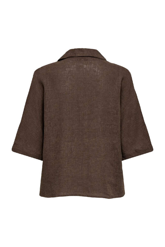 Kadın Bruxelles Linen Gömlek 15314215 Kahve 