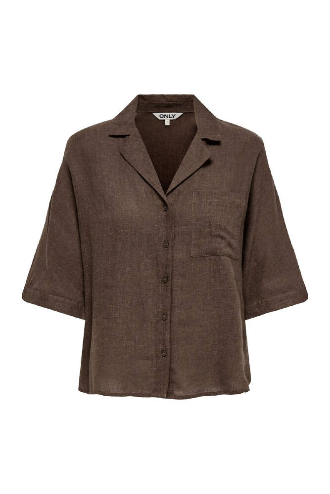 Kadın Bruxelles Linen Gömlek 15314215 Kahve 