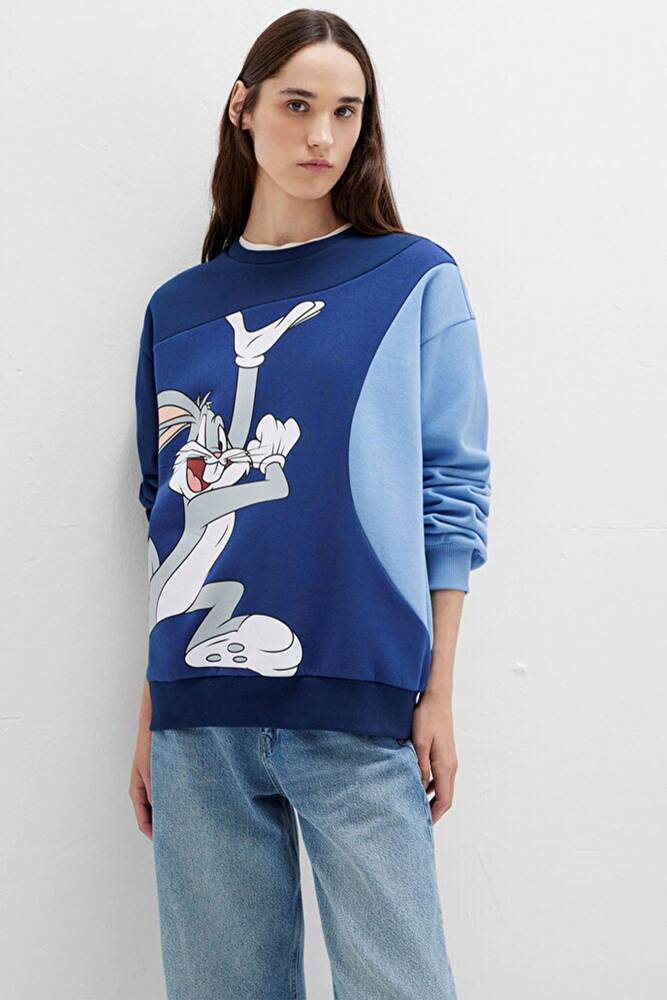 Kadın Bugs Bunny Baskılı Sweat 1S10471-89353 Lacivert 