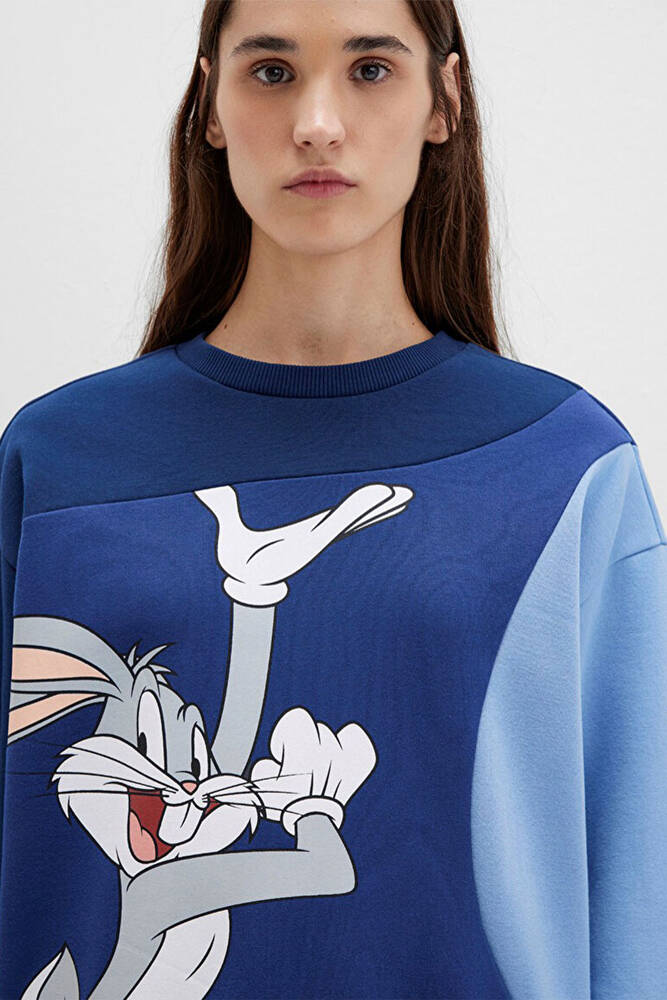 Kadın Bugs Bunny Baskılı Sweat 1S10471-89353 Lacivert 