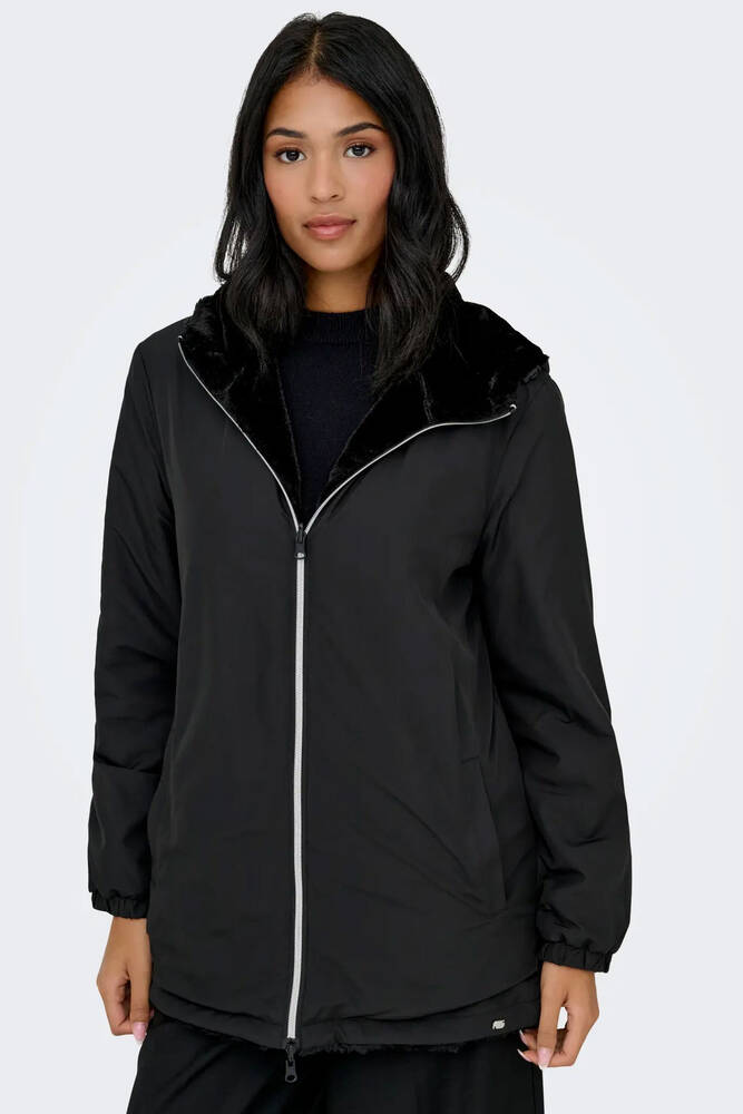 Kadın Candy Fermuarlı Kürk Mont 15312870 Siyah 