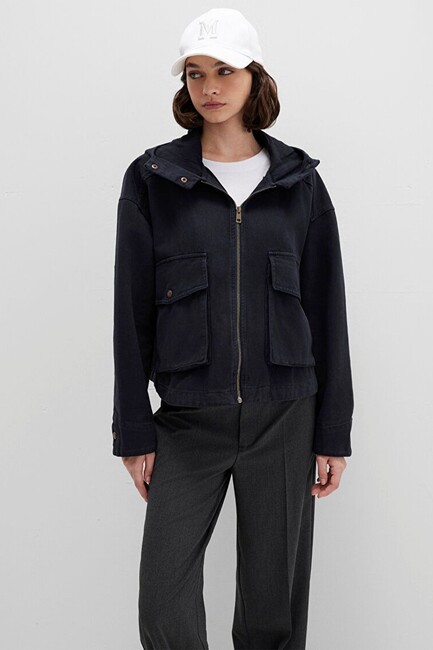 Kadın Kapüşonlu Ceket 1110605-70087 Gri (2)