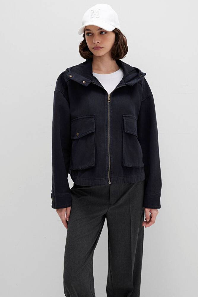 Kadın Kapüşonlu Ceket 1110605-70087 Gri 