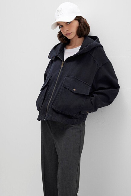 Kadın Kapüşonlu Ceket 1110605-70087 Gri (3)