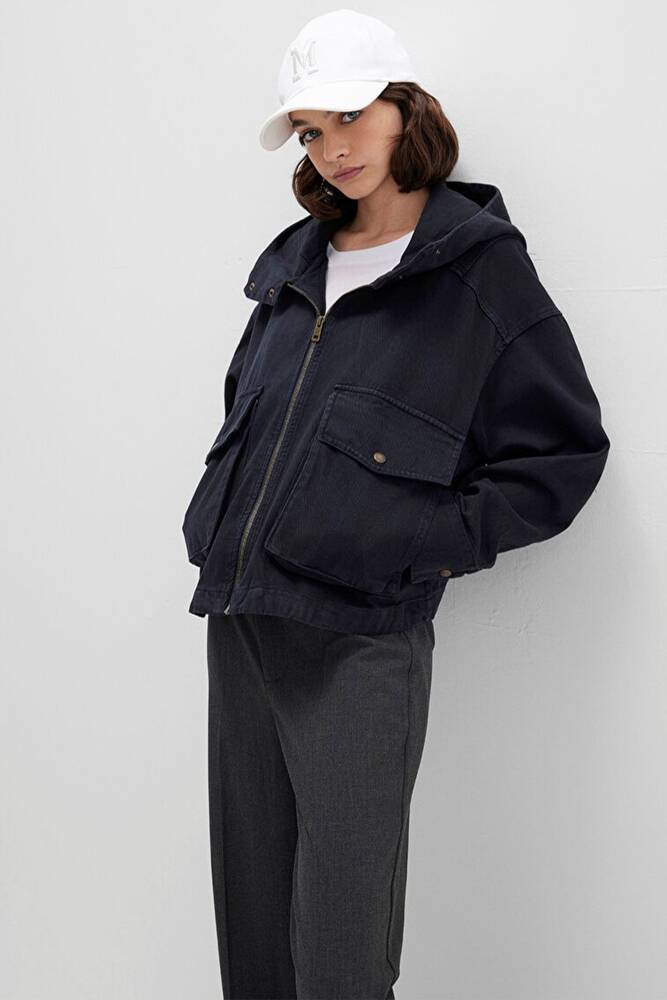 Kadın Kapüşonlu Ceket 1110605-70087 Gri 