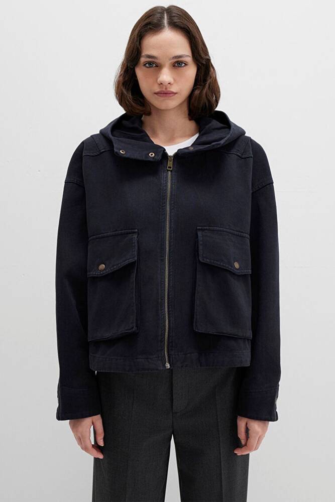 Kadın Kapüşonlu Ceket 1110605-70087 Gri 