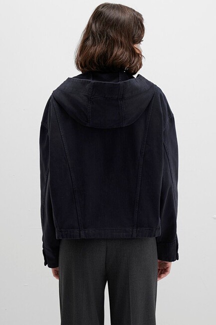 Kadın Kapüşonlu Ceket 1110605-70087 Gri - Thumbnail