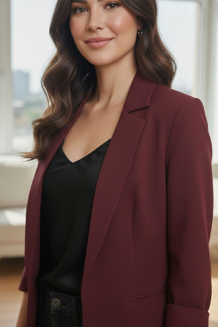 Kadın Ceket 19090179 Bordo - Thumbnail