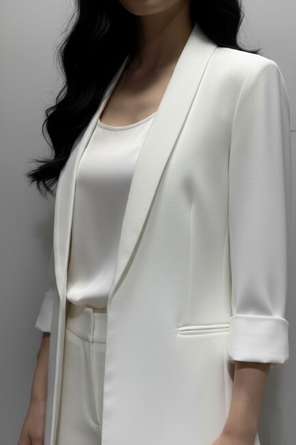 Kadın Ceket 19090179 Ekru - Thumbnail