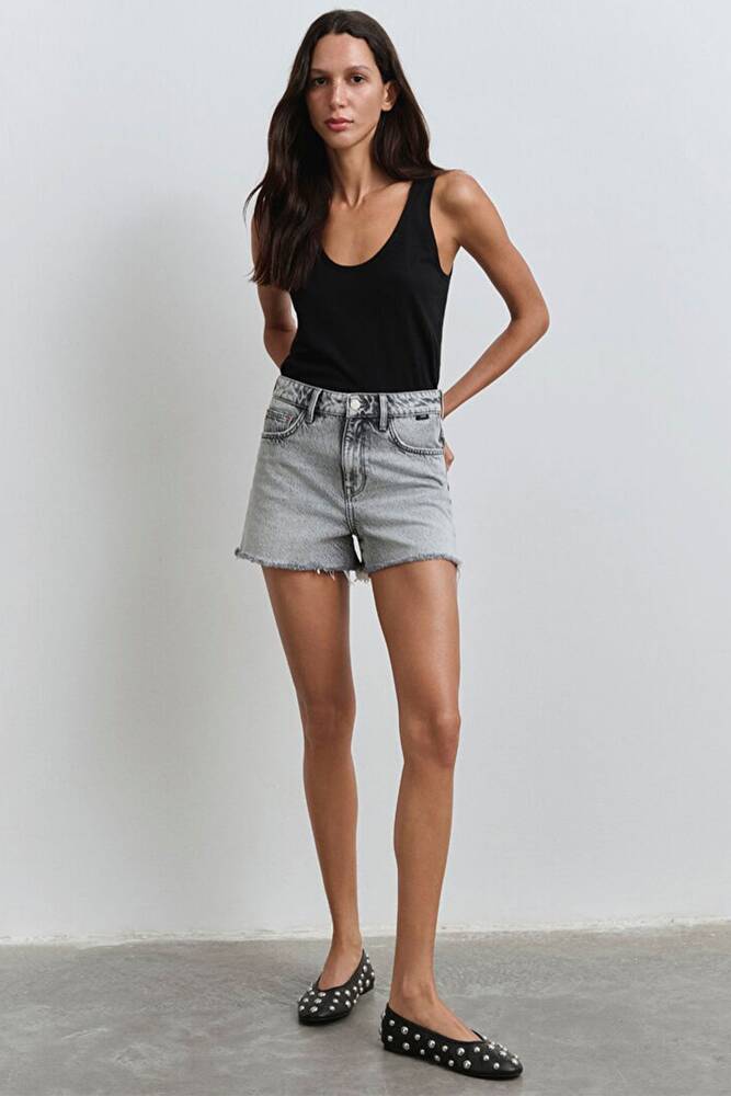 Kadın Cherry Lt 90's Jean Şort 1410022-89734 Gri 
